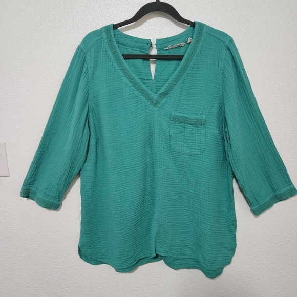 Soft Surroundings embroidered 100% cotton top size xl - Picture 1 of 14